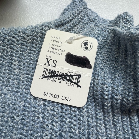 New Free People Freya Set Sweater Top Pants in Sky Blue - Picture 5 of 10